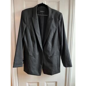 Lafayette 148 New York 100% Virgin Wool Dark Grey Blazer 14 EUC